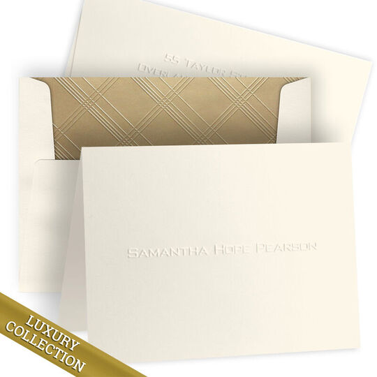 Luxury Samantha Folded Note Card Collection - Embossed